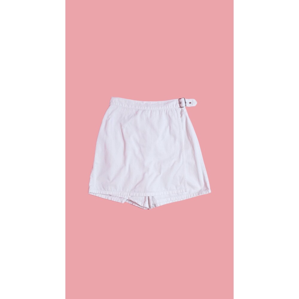 Y2K NEWPORT NEWS Wrap Style Mini Skort W/Adjustable Silver Buckle. S. As Is